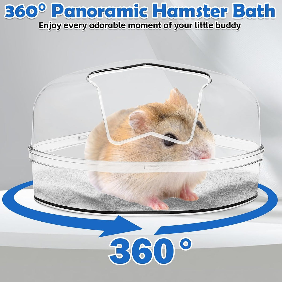 PINVNBY Large Hamster Sand Bath Container Chinchilla Dust Bathroom - Medium: Star-Shaped Opening - image 4
