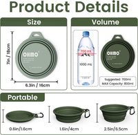 OHMO Collapsible Dog Bowls for Pet Travel, Coral&Brick Red - Steel 2x27oz / Camo&Sage Green - image 2