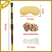 PCFING 30 inch rainbow piñata stick kit with blindfold and rope - view 19