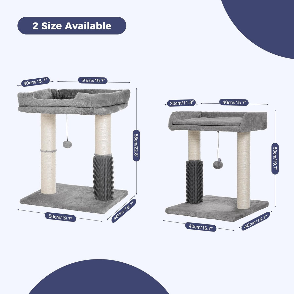 Cat Tree Tower for Large Cats Cat Scratching Post with Bed 20X16” – Essentials for Cats - Large / Gray - image 2