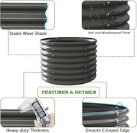 A ANLEOLIFE 2-Pack 3ft x 24” Tall Galvanized Raised Garden Beds Outdoor, Round Metal Planter Box for Planting Vegetables Flowers Herb, Anti-Rust & Easy-Setup, Quartz Grey