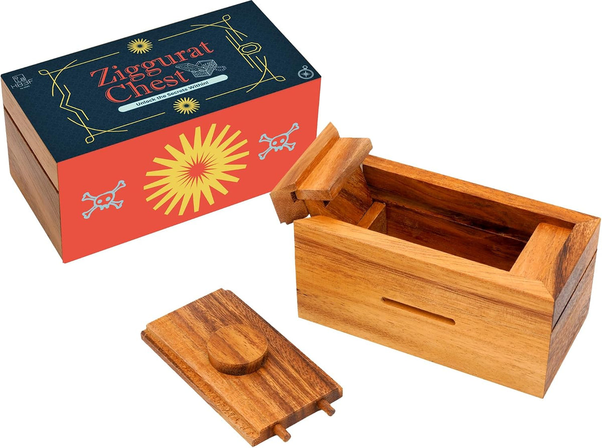 BSIRI Canopic Chest Challenging Brain Teaser Wooden Mind Puzzles - Ziggurat Chest