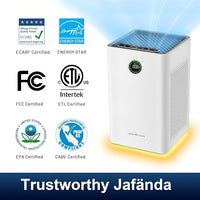 Jafända Air Purifiers for Home Large Room Up To 1190ft², True HEPA 13 Filter, Activated Carbon Remove 99.97% Dust Smoke Odor Pollen Pets Hair Dander Allergies, Quiet Sleep Mode 23dB, Night Light