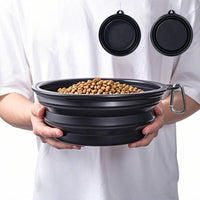 Dog Bowl Pet Collapsible Bowls - Jumbo / Black+Black