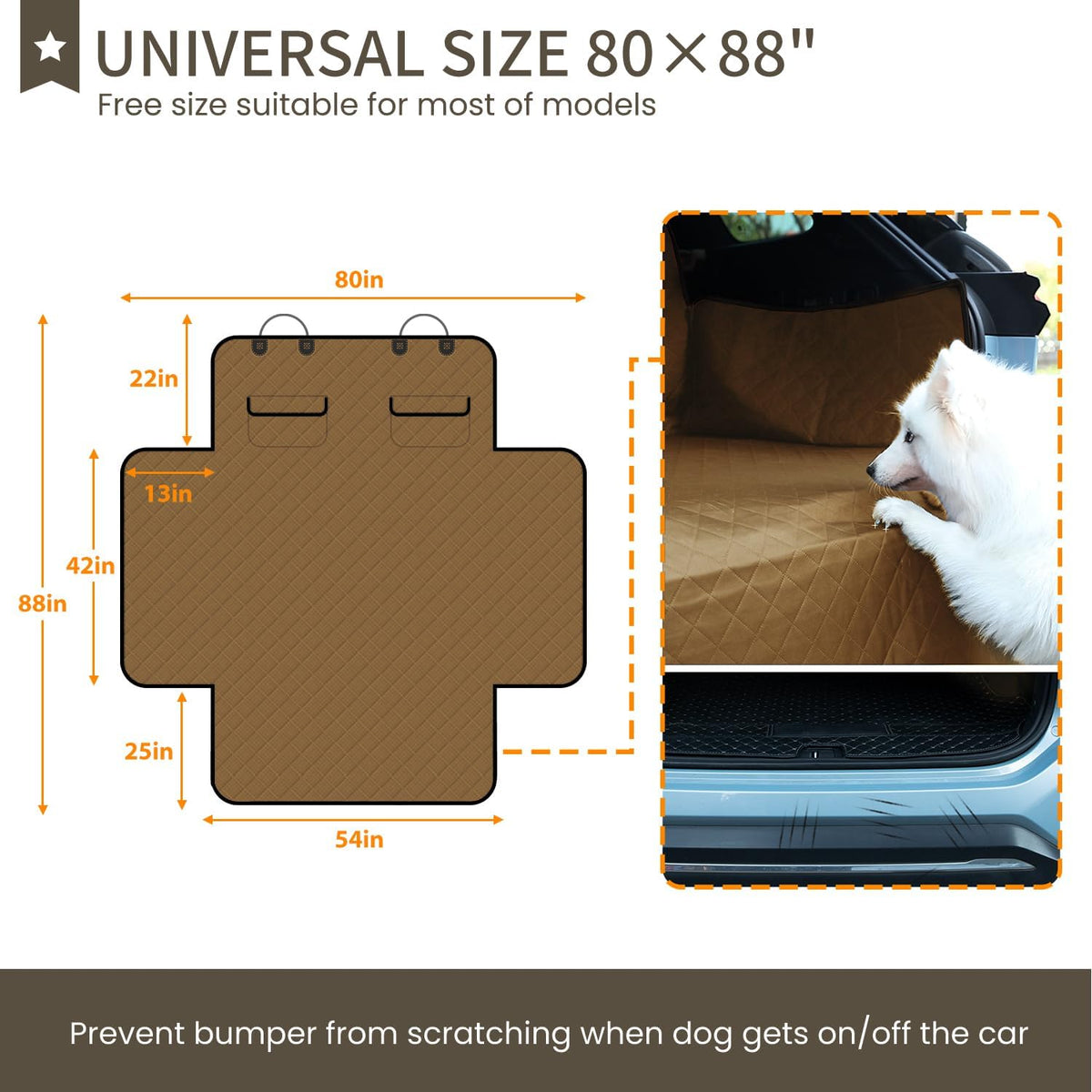 NESTROAD SUV Cargo Liner for Dogs - Brown / Large - image 4