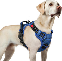 rabbitgoo Dog Harness for Large - Blue Plaid / Large