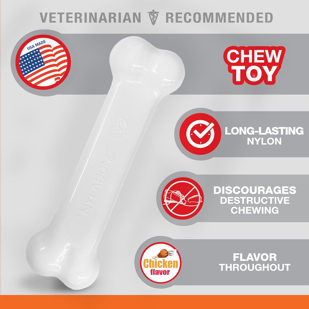Nylabone Power Chew Original Bone Dog Chew Toys - Chicken / Small - image 3