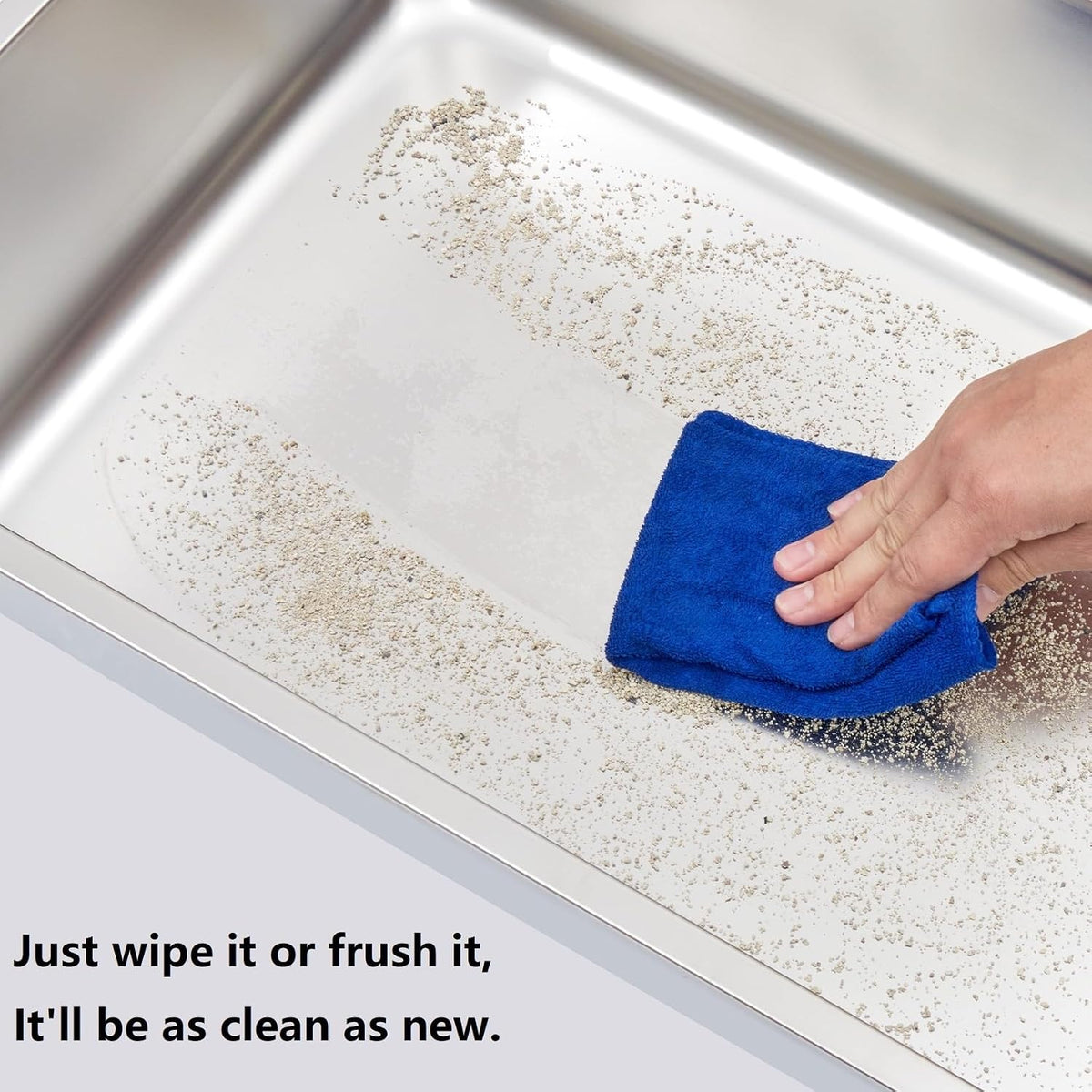 Stainless Steel Litter Box - Medium:17.7"x13.8"x6" - image 4