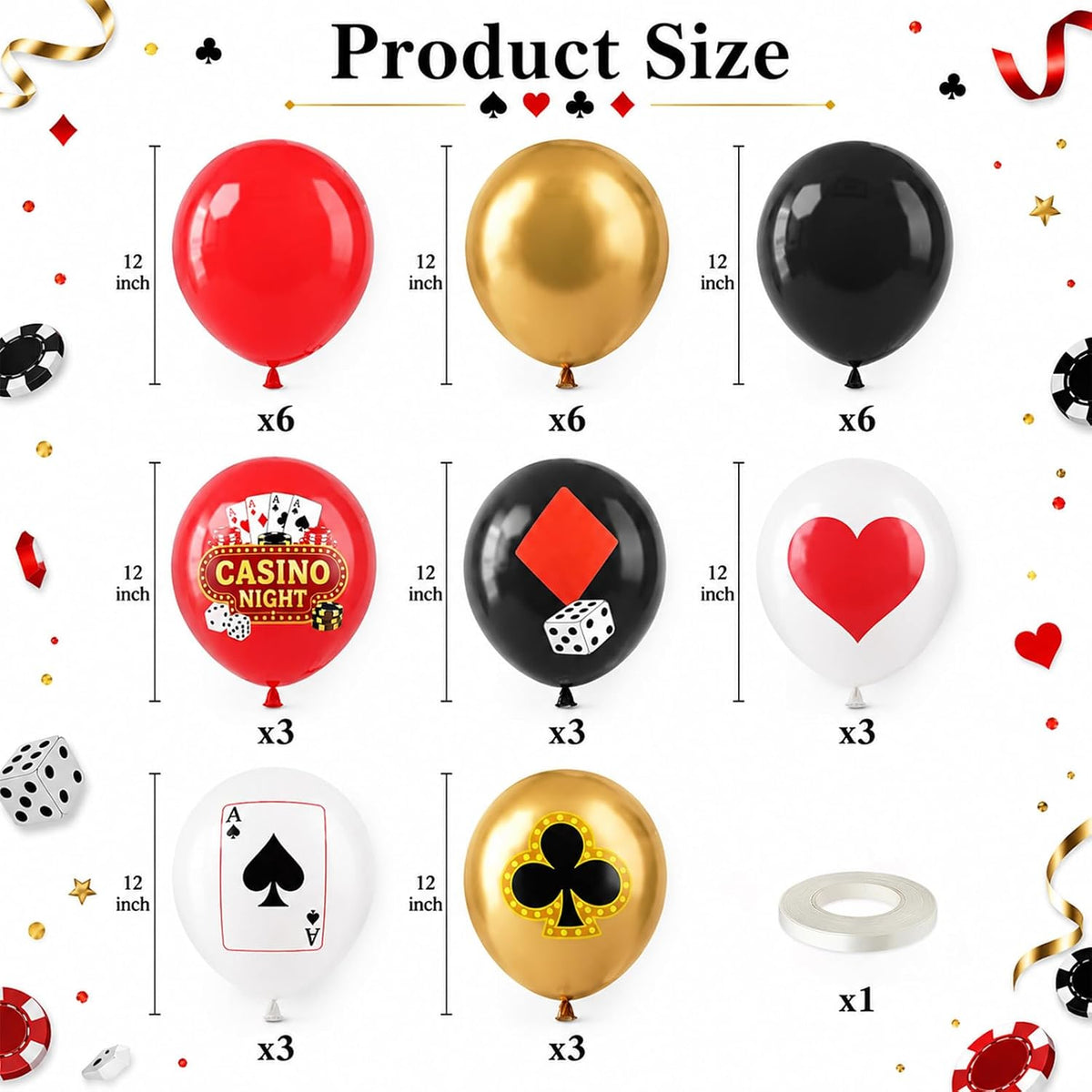 Pastel Balloons Whimsical Christmas Rainbow Colorful Birthday Balloon – Fun for Kids & Family - Dark Red Black Gold - image 2
