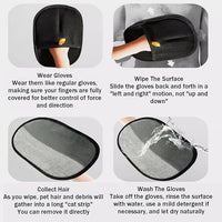 2Pcs Pet Hair Remover Glove, 2025 New Upgrade Electrostatic Gloves Pet Hair Removal ， Reusable Pet Hair Remover Glove，Gloves for Furniture Bed Sheets Couch Clothes Carpet Car Seat