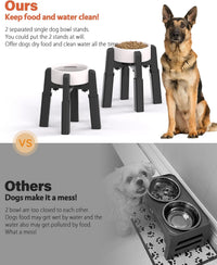 Dog Bowl Stand with Adjustable Height and Width [Stand Only] – Essentials for Dogs - 2 Pack For Bowl / H: 6.3-10.6''; W: 6.1-10.4'' - image 2