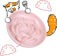 Slow Feeder Bowl for Cats and Small Dogs - Pink / 6.3''W x 1.5''H