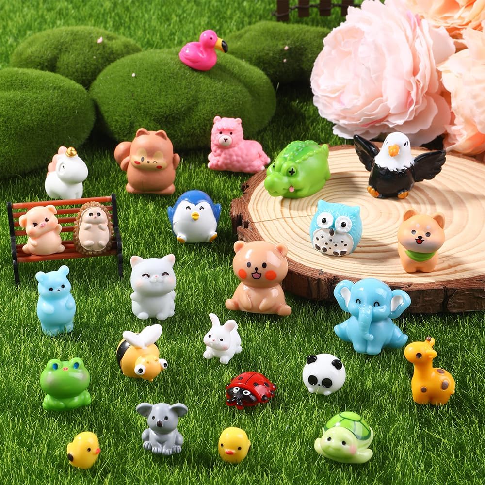 DIYDEC 60PCS Luminous Mini Resin Animals 60 Styles Miniatures Glow - 50pcs Mini Resin Animal - image 4