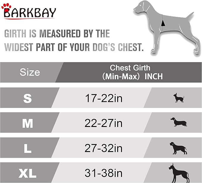 BARKBAY No Pull Dog Harness Front Clip Heavy Duty Reflective Easy Control Handle for Large Dog Walking(Dark Grey,L)