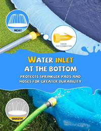 VISTOP Non-Slip Splash Pad for Kids and Dog, Thicken Sprinkler Pool Summer Outdoor Water Toys - Fun Backyard Fountain Play Mat for Baby Girls Boys Children or Pet Dog (97 inch, Red&Yellow&Green&Blue)
