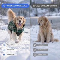 Winter Dog Jackets, Reversible Dog Coat with Leash Hole - Green / 3XL - image 2