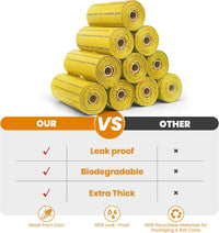 Dog Poop Bags-150 Counts with Leash Dispenser, 10 Rolls - Yellow / 600 Count (Pack of 1) - image 2