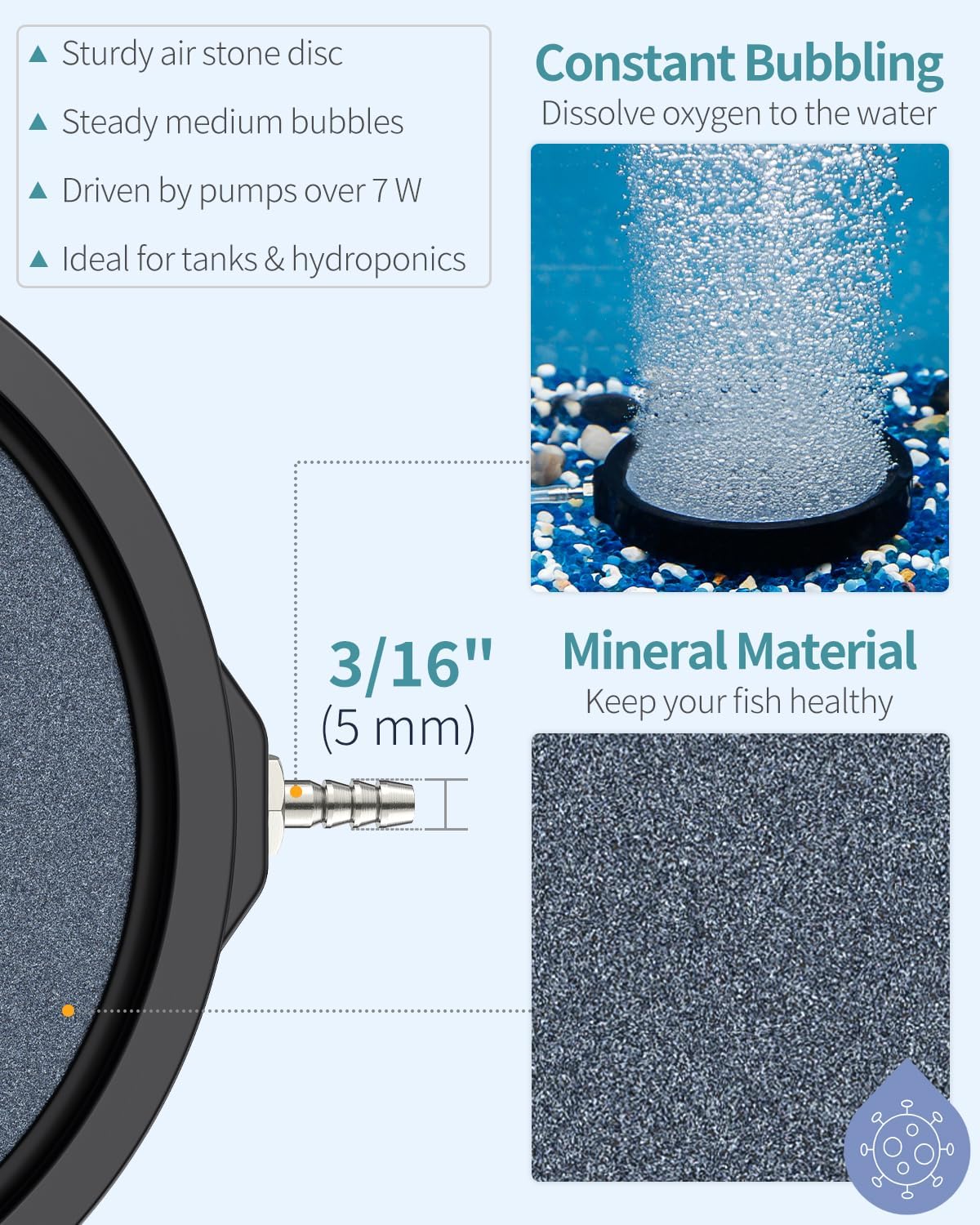 Pawfly Aquarium 4 Inch Air Stone - 5 inch - image 4