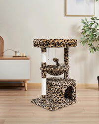 SYANDLVY Small Cat Tree for Indoor Cats - 29.6" / Leopard Print - image 2
