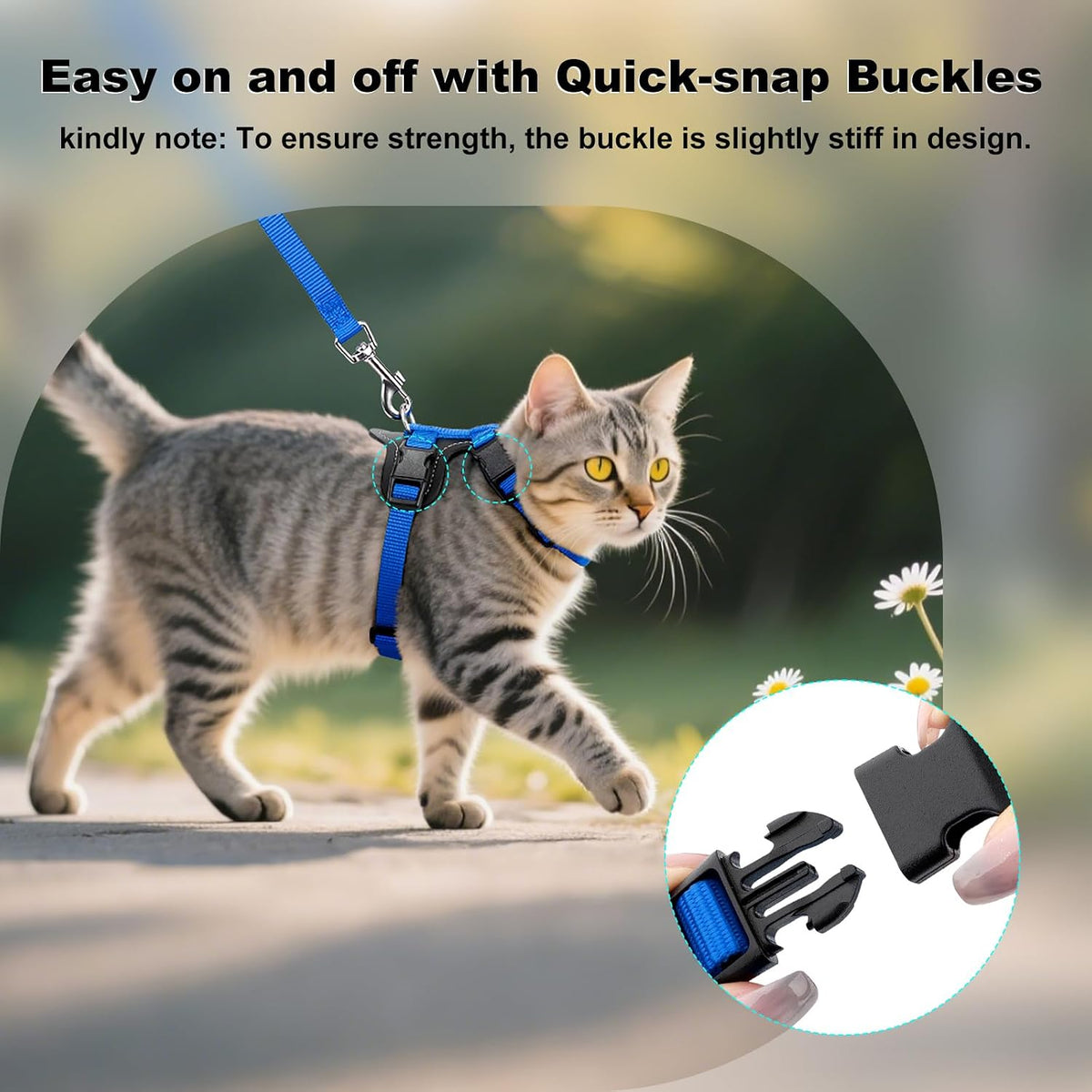 Plutus Pet Adjustable Cat Harness and Leash Set - Royal Blue - image 4