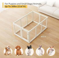 Acrylic Dog PlayPen, Clear Dog Play Pen for Puppy Cat Rabbit, Easy Assemble Pen, Preferable Small Cage, 23.6" H, 10Pcs