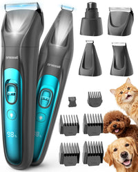 oneisall Professional 4-in-1 Dog Grooming Kit with LED Light – Essentials for Dogs