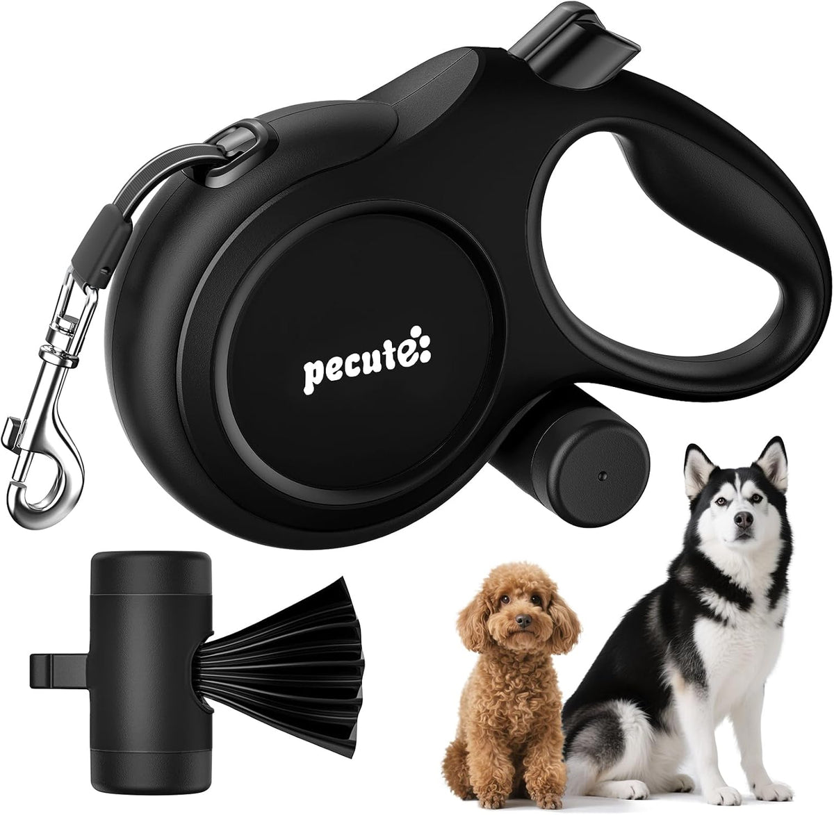 Pecute Heavy Duty Retractable Dog Leash 26ft for Large Dogs – Essentials for Dogs - Black / 26ft| up to 110 lbs