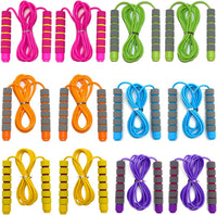 Homello 6 pack of adjustable 9 foot jump ropes for kids with soft foam handles in six colors - view 2