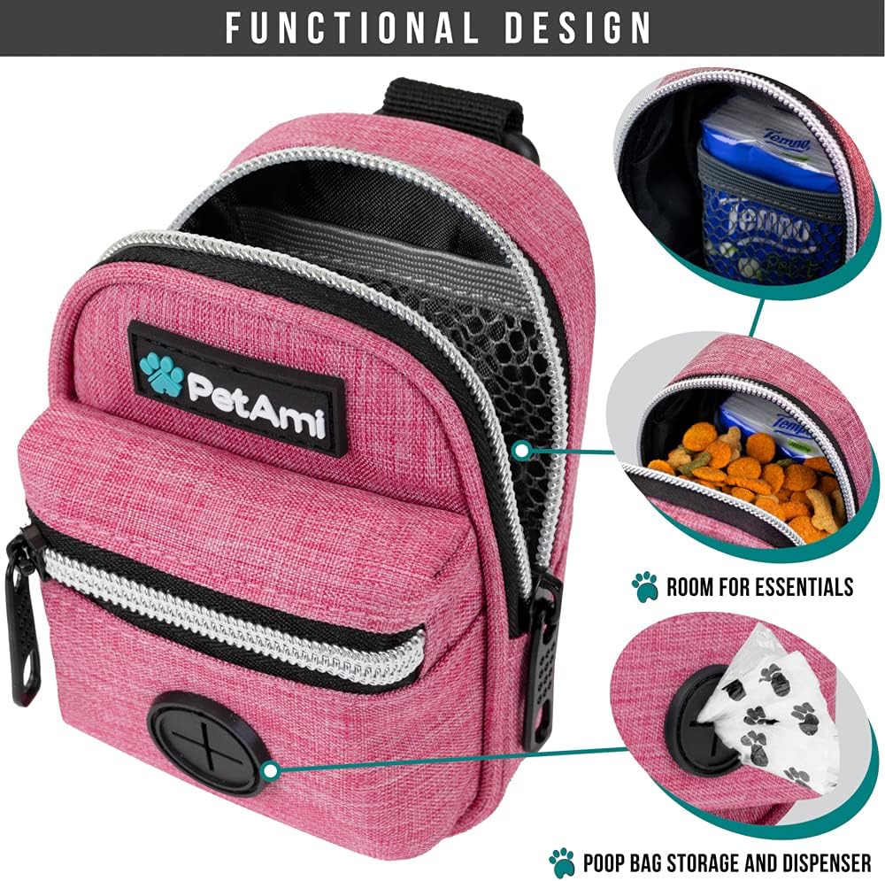 PetAmi Dog Poop Bag Holder for Leash - Pink / 1 Count (Pack of 1) - image 3