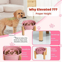 Elevated Slow Feeder Dog Bowl - Pink / 1.5 Cups - image 4