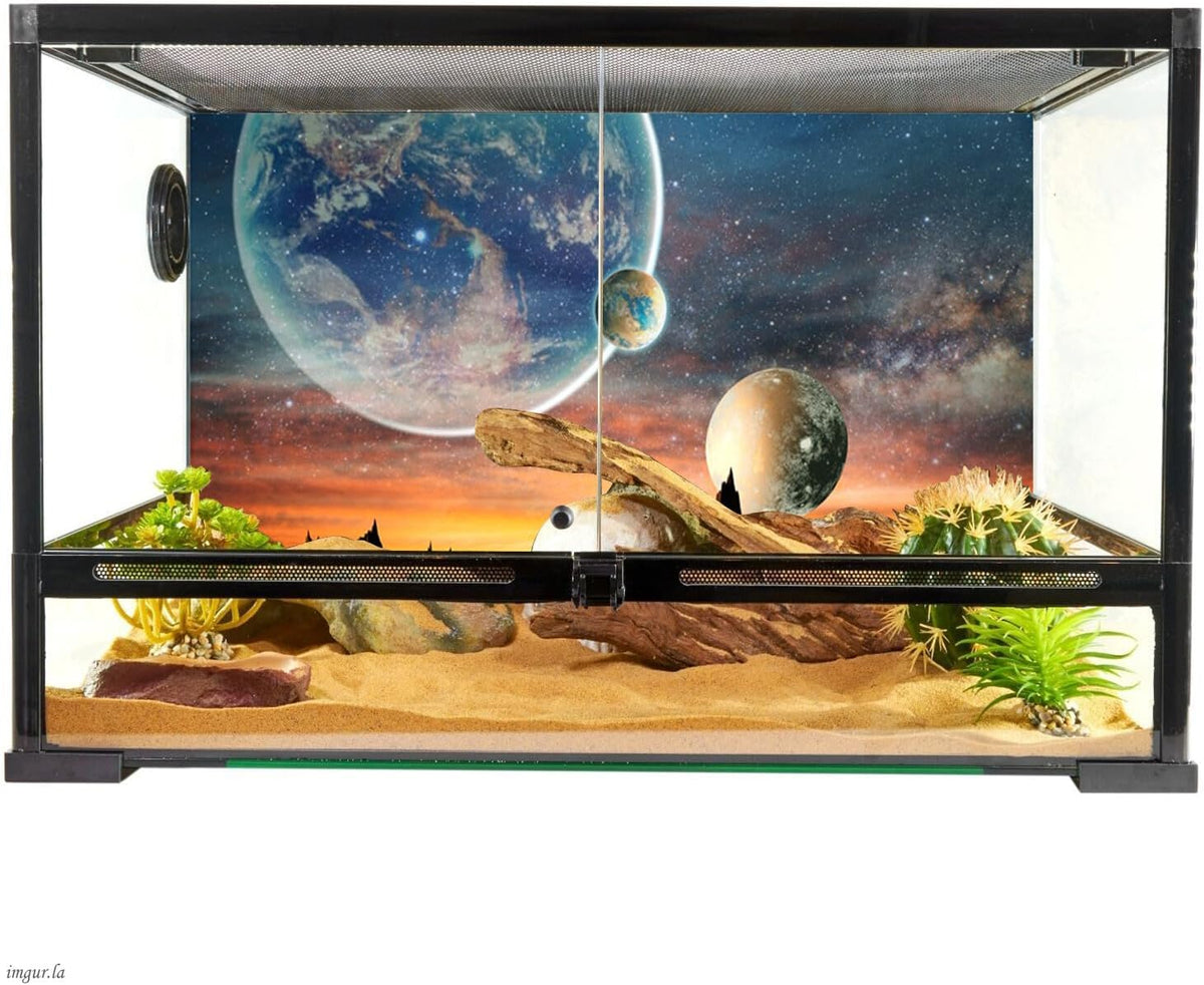 48x18 in Space Aquarium Backdrop Galaxy Planet Earth Fish Tank - 36x18in/90x45cm - image 3