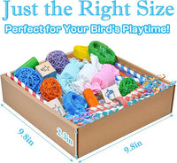 Colorful Bird Foraging & Shredding Toys Box – Safe Bird Toys for Parakeets, Cockatiels, Conures & Small Birds, Perfect for Spring and Summer