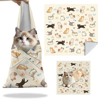 27.6"Cat Grooming Wrap, Self Adhesive Cat Wrap for Cutting Nails, Anti-Escape Calming Cat Swaddle Wrap for Medicine Ear Cleaning, Anti-Scratch Cats Burrito Restraint Blanket, Multifunctional Pet Tool