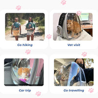 Lollimeow Cat Carrier Backpack, Bubble Expandable Backpack Carrier, Pets and Small Dogs,Airline-Approved, Designed for Travel, Hiking, Walking & Outdoor Use (Front Expandable-Black)