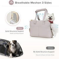 Dog Purse Carrier for Small Dogs, Soft Soft Sided Folding Dog Carriers for Small Dogs Medium Cats Puppies up to 15 Lbs, Washable Breathable Puppy Carrier for Outdoor Travel (Large Gray)