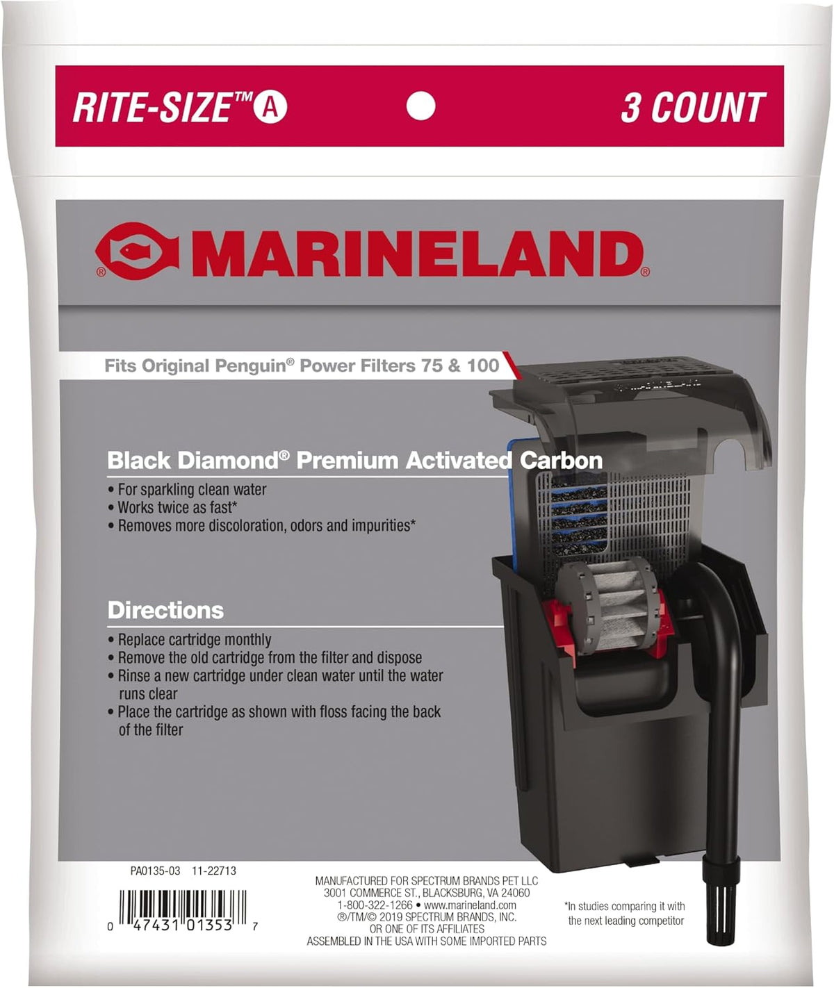 Marineland Bio-Wheel Penguin Rite-Size C Aquarium Filter Cartridge - Size A / 72-Count - image 3
