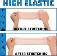 Nuanchu 16 Rolls Elastic Adhesive Bandage Tape Self Adherent Cohesive Flexible Stretch Elastic Athletic Tape for Sports Ankle Knee and Wrist, Vet Wrap for Horses Pets Cats Dogs(3 Inch x 5 Yard)