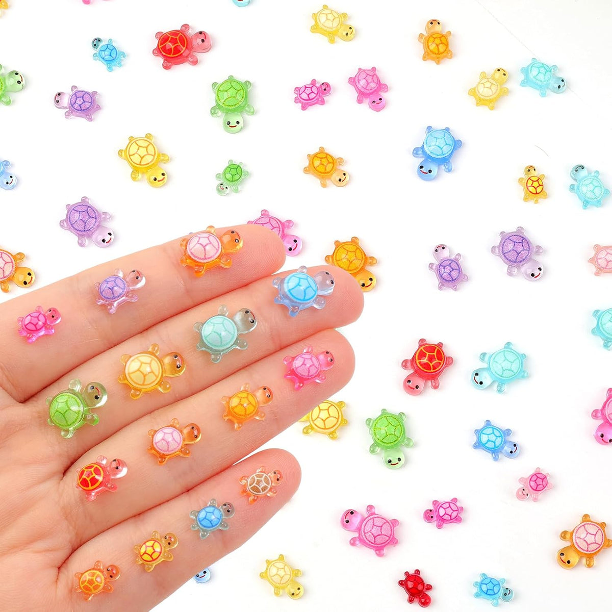 200pcs Mini Resin Ladybug Decor Tiny Ladybug for Crafts Dollhouse - Multi-colored