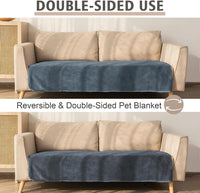Ameritex Pet Bed Blanket Reversible 100% Waterproof Velvet Super Soft - 40x60 Inches / Blue+navyblue - image 2