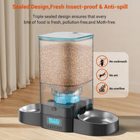 HoneyGuaridan Automatic Cat Feeder for 2 Cats - 5L - image 3