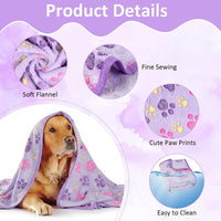 41" x 30" Dog Blankets for Medium Dogs, Cat - 41" x 30" / Purple / 1 - image 3