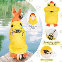 Dog Raincoats for Medium Dogs, Waterproof Rain Jacket with Hood – Essentials for Dogs - Yellow Duck / XS(Back 10.5", Chest 16.9", Neck 12") - image 4