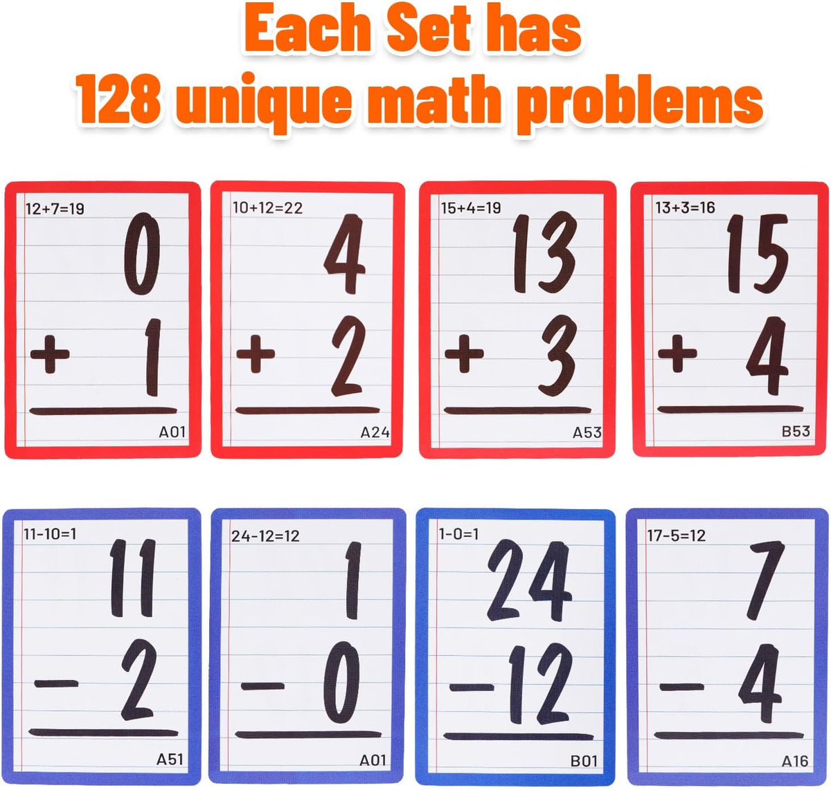 Regal Games Math Flash Cards for Addition & Subtraction, 1st - Addition & Subtraction - 2 Pack - image 3