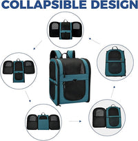 Apollo Walker Dog & Cat Carrier Backpack for 4-15lb Pets - Ventilated Safe Design with Padded Back Support, Breathable Mesh Pet Backpack for Hiking, Travel, Outdoor (Teal)