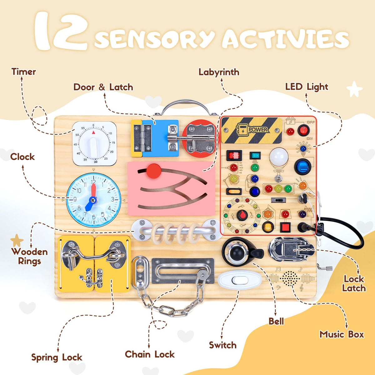 Busy Board with LED Light Switches - Extra Large Busy Board - image 2