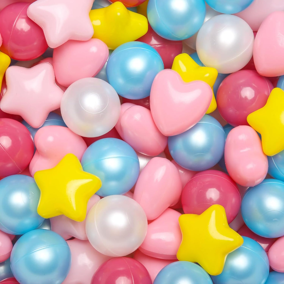 TRENDPLAY ball pit balls in star, heart and round shapes with pastel colors - view 2