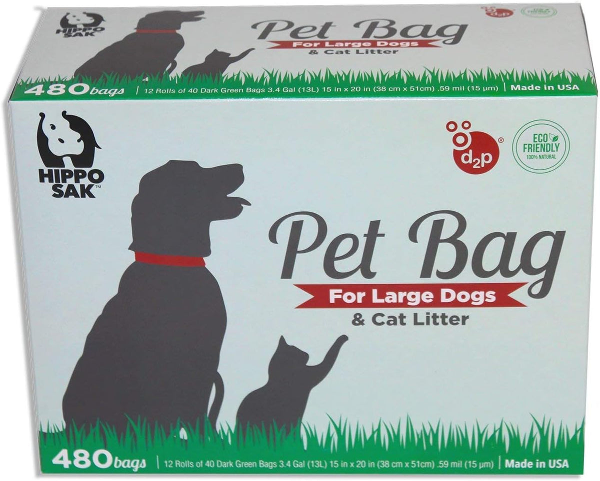 Hippo Sak Extra Large Pet Poop Bags for Large Dogs and Cat Litter