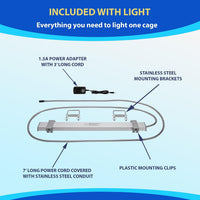 HappyBird Lighting Bird Cage Light with Chew Guard - Hookbill Light / 18" - image 3