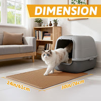 Pieviev Cat Litter Mat, Double-Layer Waterproof Litter Trap - Brown / 30x24 Inch - image 2