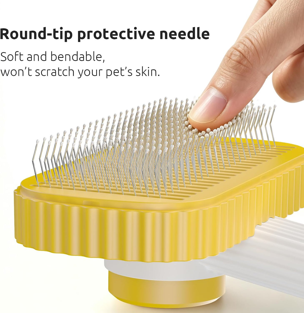 Cat brush, Cat Brush for Long or Short Haired Cats – Essentials for Cats - Yellow - image 2